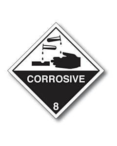 Corrosive 8 Black Hand Labels and Placards