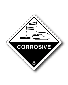 Corrosive 8 White Hand Labels and Placards