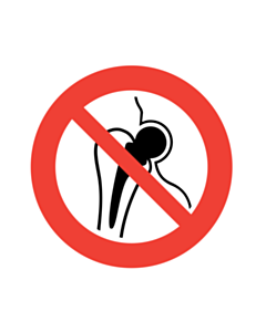 No Access for Peope with Metallic Implants Labels 100mm