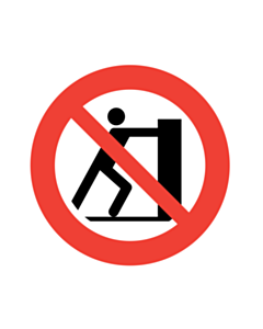 No Pushing Labels 100mm