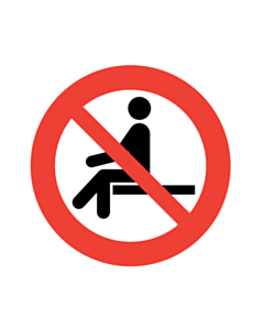 No Sitting Labels 100mm