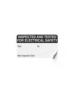 Black Inspected & Tested Labels 50x25mm