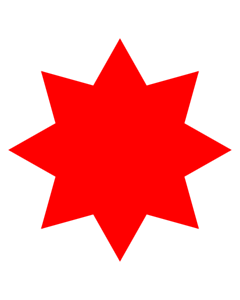 Red Star Shaped Stickers 40mm
