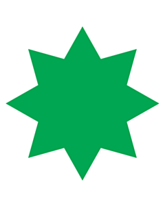 Green Star Shaped Stickers 40mm