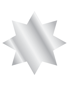 Silver Star Shaped Stickers 40mm