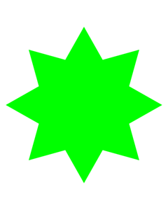 Fluorescent Green Star Shaped Stickers 40mm