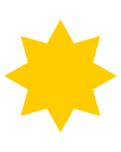 Fluorescent Orange Star Shaped Stickers 40mm