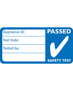 4th Edition Blue PAT Test Labels 50x25mm