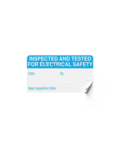 Blue Inspected & Tested Labels 50x25mm