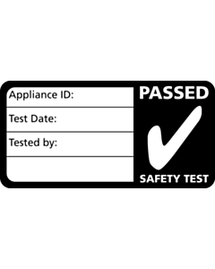 4th Edition Black PAT Test Labels 50x25mm