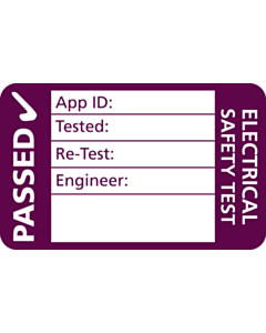 3rd Edition Purple PAT Test Labels 40x25mm