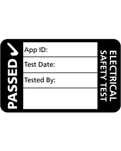 4th Edition Black PAT Test Labels 40x25mm