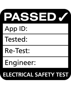 3rd Edition Black Plug Top PAT Test Labels 25x25mm
