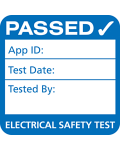 4th Edition Blue Plug Top PAT Test Labels 25x25mm