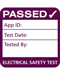 4th Edition Purple Plug Top PAT Test Labels 25x25mm