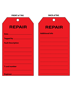 2 Sided Repair Tag (134x67mm)