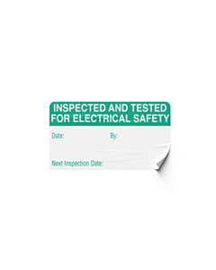 Green Inspected & Tested Labels 50x25mm