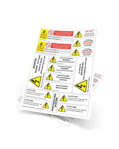 Solar PV Electrical Installation Label Set