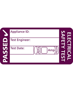 4th Edition Purple PAT Test Passed Labels 50x25mm