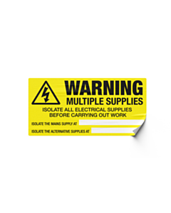 Warning Multiple Supplies Labels 100x50mm