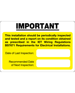 Periodic Inspection Labels 95x65mm