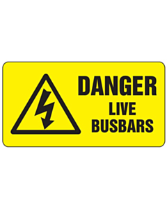Danger Live Busbars Labels 63x33mm