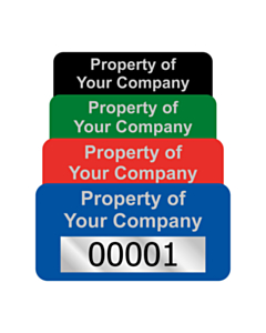 Heavy Duty Numbered Silver Asset Tag Labels 40x20mm