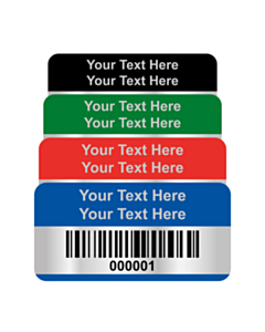 Barcode Silver Asset Tag Labels 40x20mm