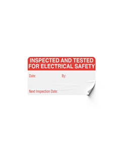 Red Inspected & Tested Labels 50x25mm