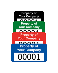 Budget Polyester Asset Labels Number 30x15mm