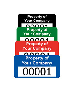 Heavy Duty Numbered Asset Tag Labels 30x15mm