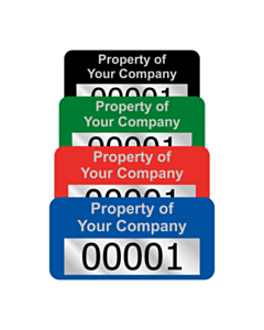 Heavy Duty Numbered Silver Asset Tag Labels 30x15mm