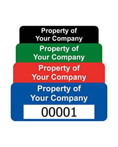 Heavy Duty Numbered Asset Tag Labels 50x20mm
