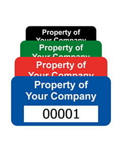 Heavy Duty Numbered Asset Tag Labels 50x25mm