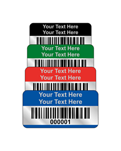 Barcode Silver Asset Tag Labels 30x15mm