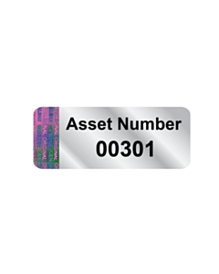 Silver Void Asset Labels 301-400mm 38x15mm