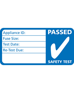 3rd Edition Blue Passed PAT Test Labels 50x25mm