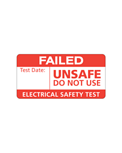 Failed Unsafe PAT Test Label 40x20mm