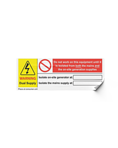 PV Dual Supply Consumer Unit Labels 132x47mm