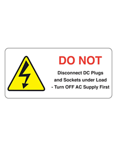 Do Not Disconnect Under Load PV Labels 75x35mm