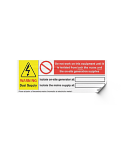 PV Dual Supply Electricity Meter Labels 132x47mm