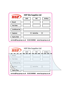 HSP Write & Seal Labels Pantone Red 032 & Black
