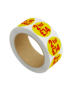 2 for £14 Price Labels 30mm Permanent