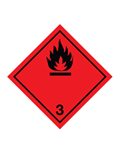 Flammable 3 Labels Symbol Only 100x100mm (250 Labels)
