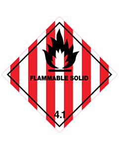Flammable Solid 4.1 Placard Labels 250x250mm