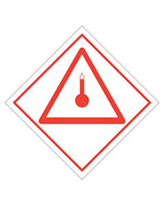 Thermometer Temperature Warning Labels 100x100mm