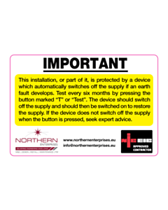 Northern Enterprises RCD Test Labels
