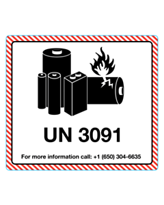 ULAB01230 UN3091 Lithium Metal Battery Shipping Labels