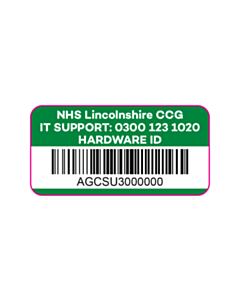 NHS Lincolnshire Tamper Evident Asset Labels