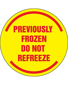 Previously Frozen Do Not Refreeze Labels 50mm